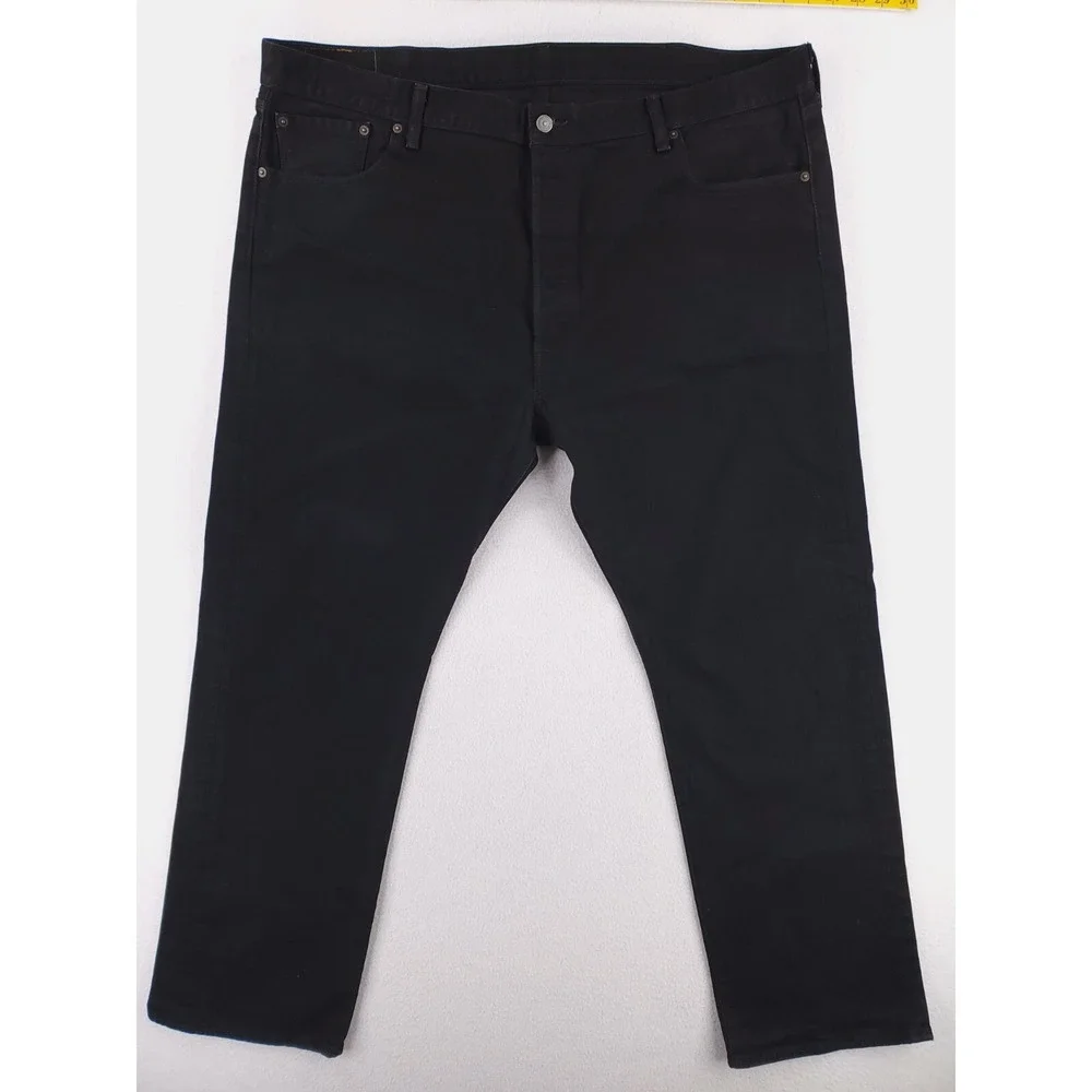 Levis 501 Jeans Mens 44x32 Black Original‎ Straight Button Fly Heavy Denim Pants